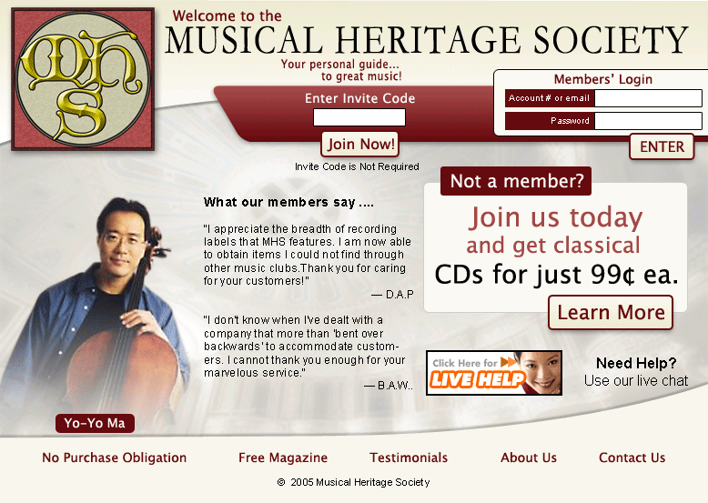 Musical Heritage Society Index Layout
